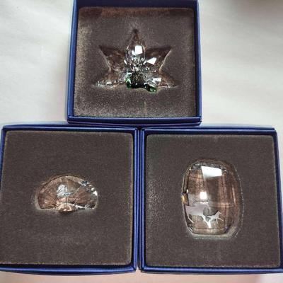 Swarovski Crystal Set Of 3 Collectible Figures With Original Boxes