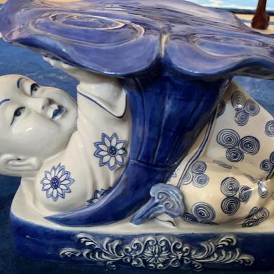 Chinese Porcelain Pillow Decorative Glazed Ceramic Figure