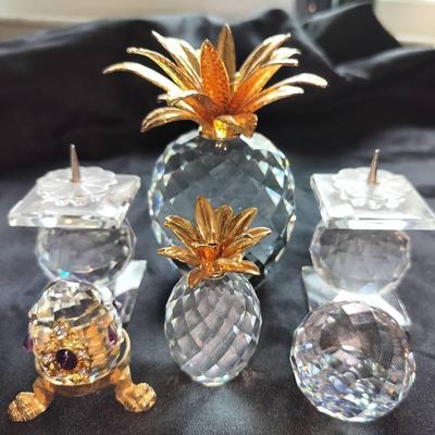 Swarovski Crystal Pineapple Figures + Decorative Collectibles