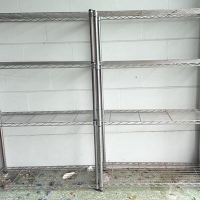 Pair Of 2 Metal Shelves 