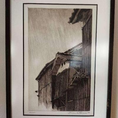 Brian WILLIAMS (American, born 1950): "Monsoon" Etching 95/100