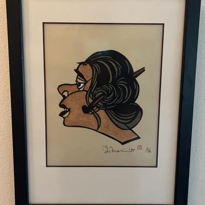 "Madame of a Gallery" Stencil Print Signed 1985 by Yoshitoshi Mori 7/70