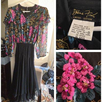 VTG Diane Freis 1980s Silk Limited Edition Dress #7