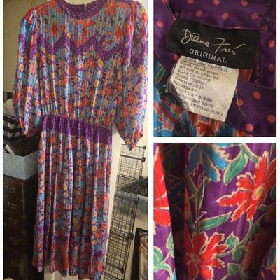 VTG Diane Freis 1980s Polyester Georgette Dress #1