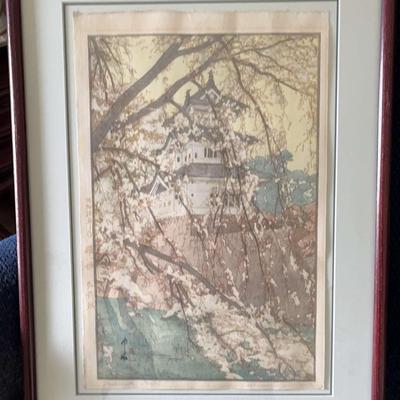 "Hirosaki Castle" by Hiroshi Yoshida Woodblock Print