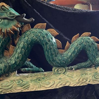 Chinese Feng Shui Ceramic Dragon Vintage Figure (Partially Damaged)