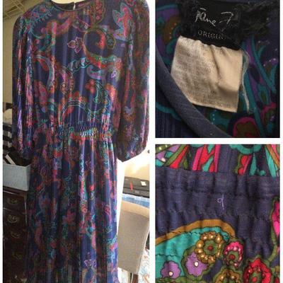 VTG Diane Freis 1980s Polyester Georgette Dress #8