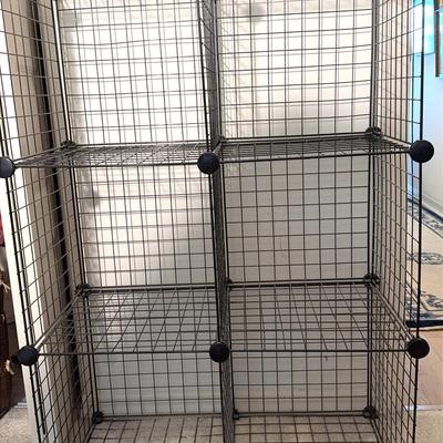 Collapsible Black Metal Storage Shelf