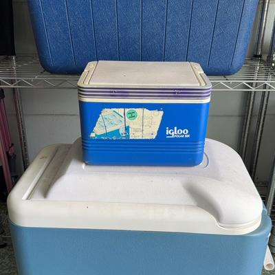 Igloo Rolling Cooler With Lunch Box & Coleman Cooler