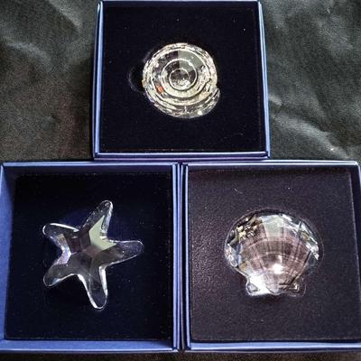 Swarovski Crystal 3 Decorative Collectible Figures With Original Boxes