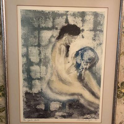 "Jade Bath" 9/30 Signed Vintage Print By Sarah Beater