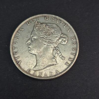 1870 Canadian Victoria "Pattern" 50¢ Piece - TW 11.6g