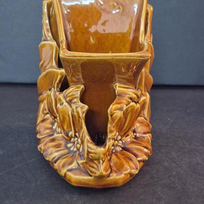Vintage 1960s McCoy Pottery Vase - 4½" x 6¼" x 6"