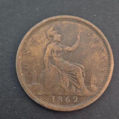 1862 England Victoria "Young Head" "2nd Portrait" 1 Farthing