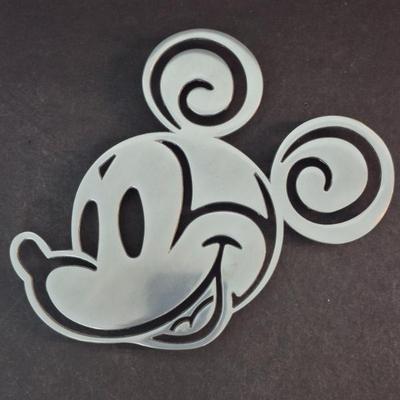Vintage Silver Tone Metal Disney Mickey Mouse Trivet - 9½" x 7"