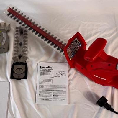 Earthwise Cordless 3.6 Volt Lithium Shrub Shear and Homelite Electric Hedge Trimmer 