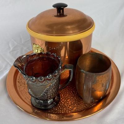 Copper Kitchen & Barware Lot – Ice Bucket, Tray, Mugs & More