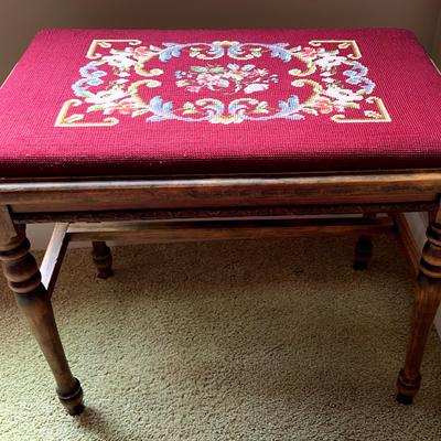 Vintage Needle Point Stool