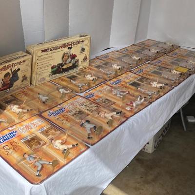 Starting Lineup Collectible Baseball Super Star Figurines And Flexible Flyer Sled And Wagon
