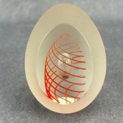Murano Glass Red Swirl Egg Paperweight