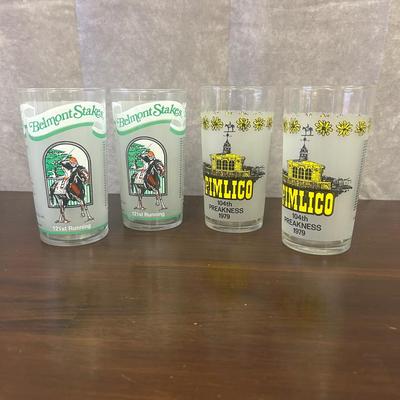 Vintage Horse Racing Glassware Set