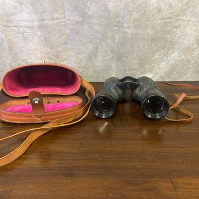 Binoculars With Leather Case