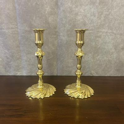 Brass Candlestick Holder Pair