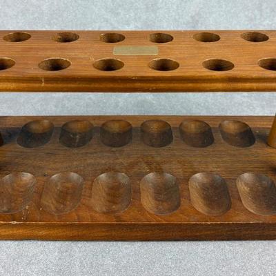 Vintage Wooden Smoking Pipe Stand 