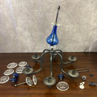 Glass & Metal Hanging Candle Chandelier Parts 