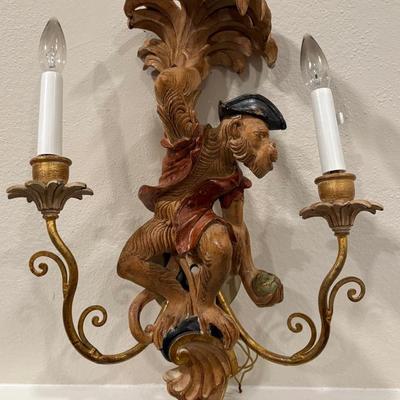 Electrified Monkey Wall Sconce