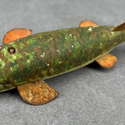 Antique Folk Art Painted Wooden Fishing Lure