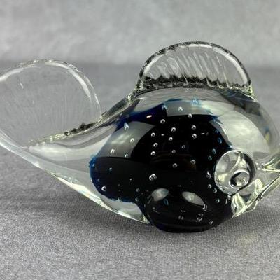 Blue Art Glass Fish