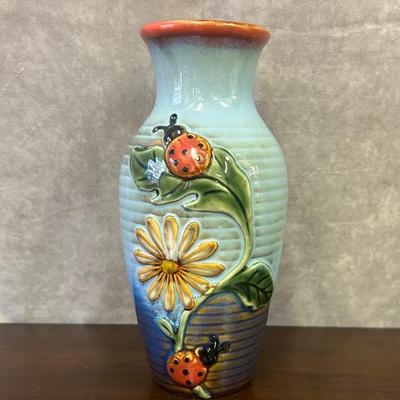 Ceramic Ladybug Vase