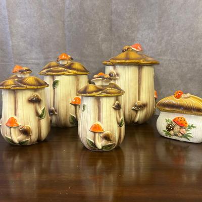 Decorative Mushroom Kitchen Jar Set 