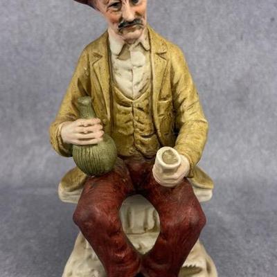 Vintage Ceramic Seated Wine Drinker