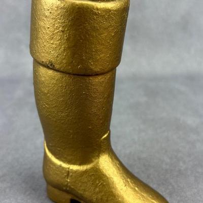 Golden Metal Boot Toothpick Holder