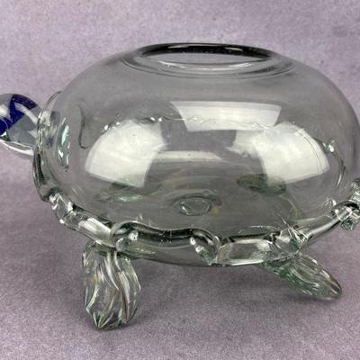 Aqua Glass Turtle Bowl