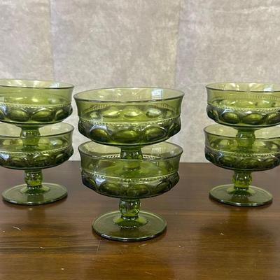 Vintage Green Sherbet Cup 6-count Set