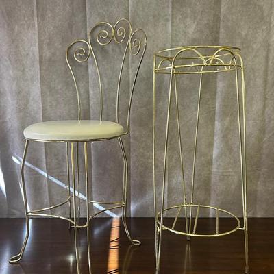 Hollywood Regency Chair & End Table 