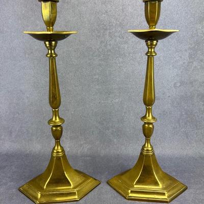 Pair of Vintage or Antique Bronze Candlestick Holders