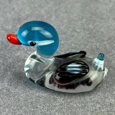 Small Art Glass Duck Figure