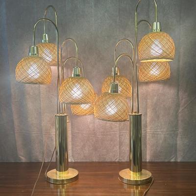 MCM Atomic Four Arm Floor Lamp Pair