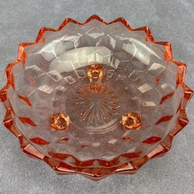 Vintage Pink Depression Glass Footed Glass Dish