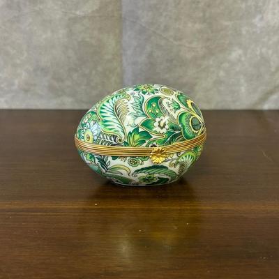 Vintage French Limoges Egg Trinket Box