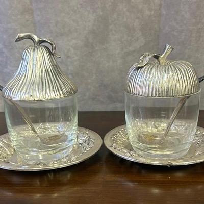 Vitage Apple & Pear Jam Jar Set