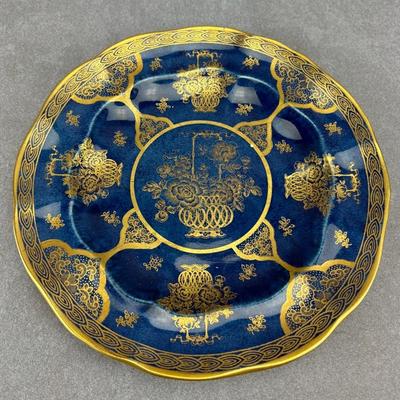 Booths China - Antique Gilt & Cobalt Porcelain Plate