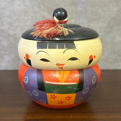 Vintage Kokeshi Doll Bento Box
