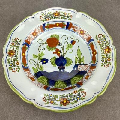 Italian Floral Painted Ceramic Dish