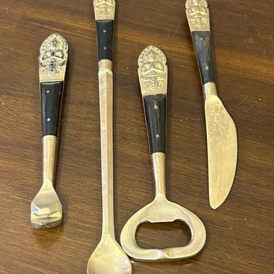 Vintage Buddha Brassware Set 