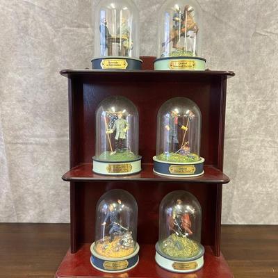 Civil War Figures In Glass Dome Set